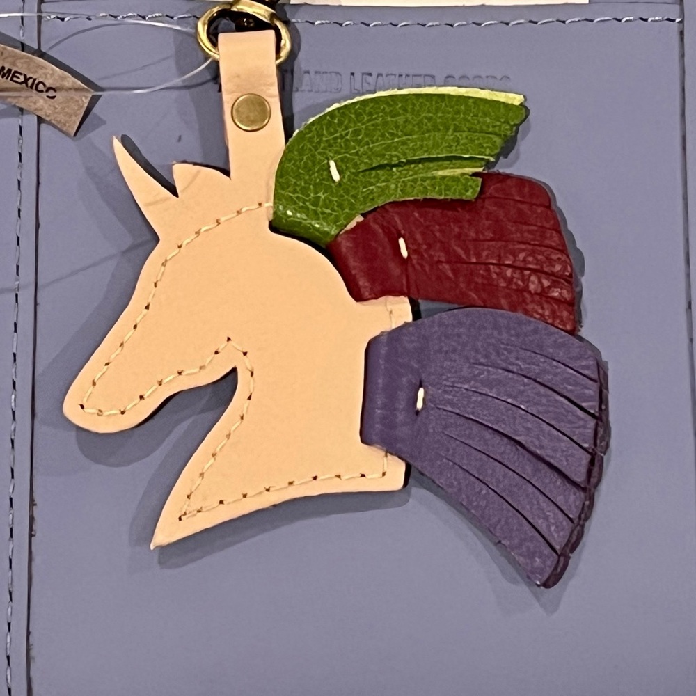 🦄🌈 Multicolor Unicorn Keychain - Portland Leather